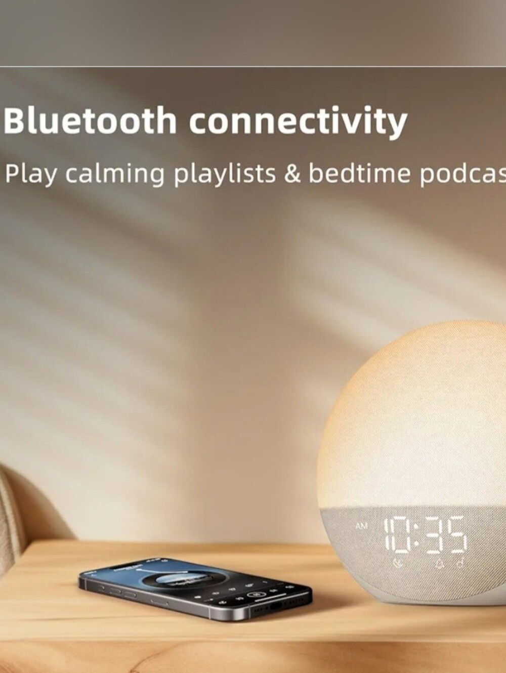 Smart Bluetooth Alarm Speaker — Beige - Picture 1 of 4